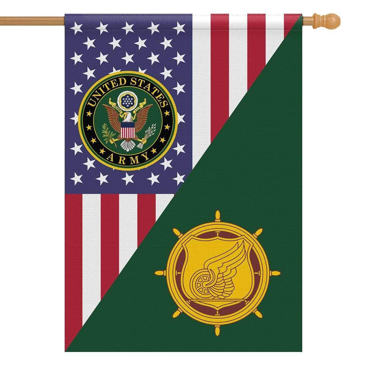 US Army Insignia With America Flag House Flag 28 Inch x 40 Inch Twin-Side Printing-HouseFlag-Army-Veterans Nation