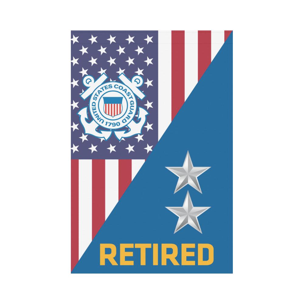 US Coast Guard O-8 Rear Admiral O8 RADM Retired Garden Flag/Yard Flag 12 inches x 18 inches-GDFlag-USCG-Officer-Veterans Nation