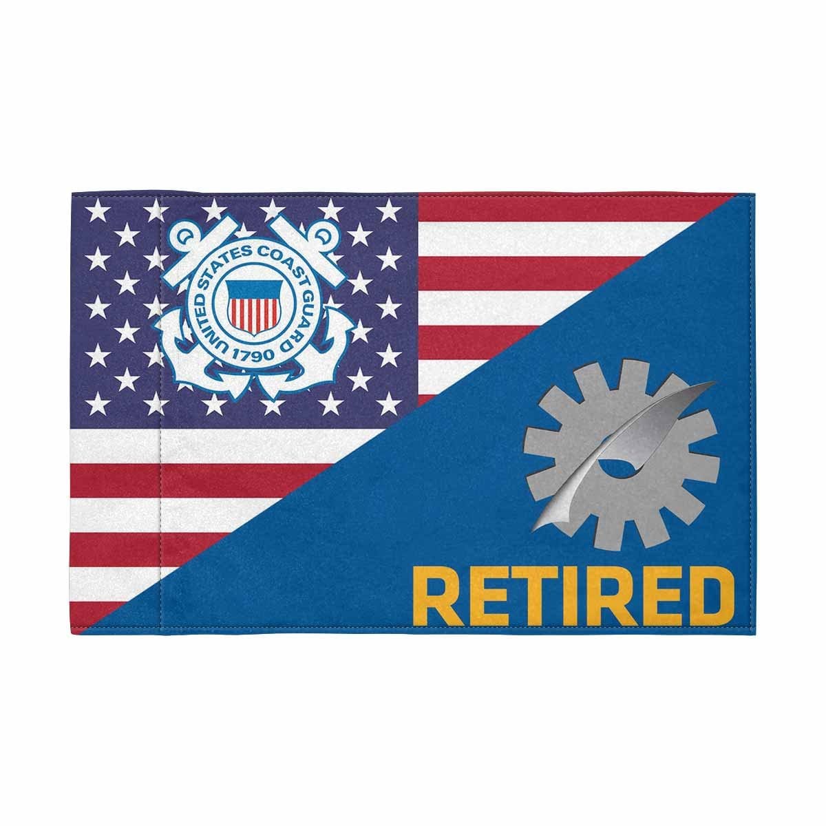 USCG DP Retired Motorcycle Flag 9" x 6" Twin-Side Printing D01-MotorcycleFlag-USCG-Veterans Nation