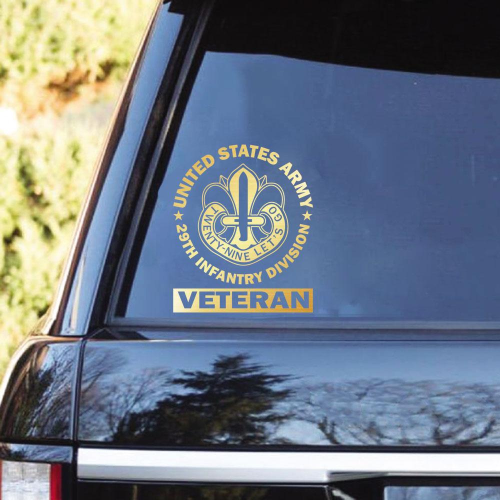 US Army 29th Infantry Division Unit Crest Clear Stickers-Decal-Army-CSIB-Veterans Nation