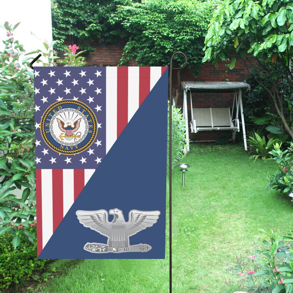 US Navy O-6 Captain O6 CAPT Senior Officer Garden Flag/Yard Flag 12 inches x 18 inches Twin-Side Printing-GDFlag-Navy-Officer-Veterans Nation