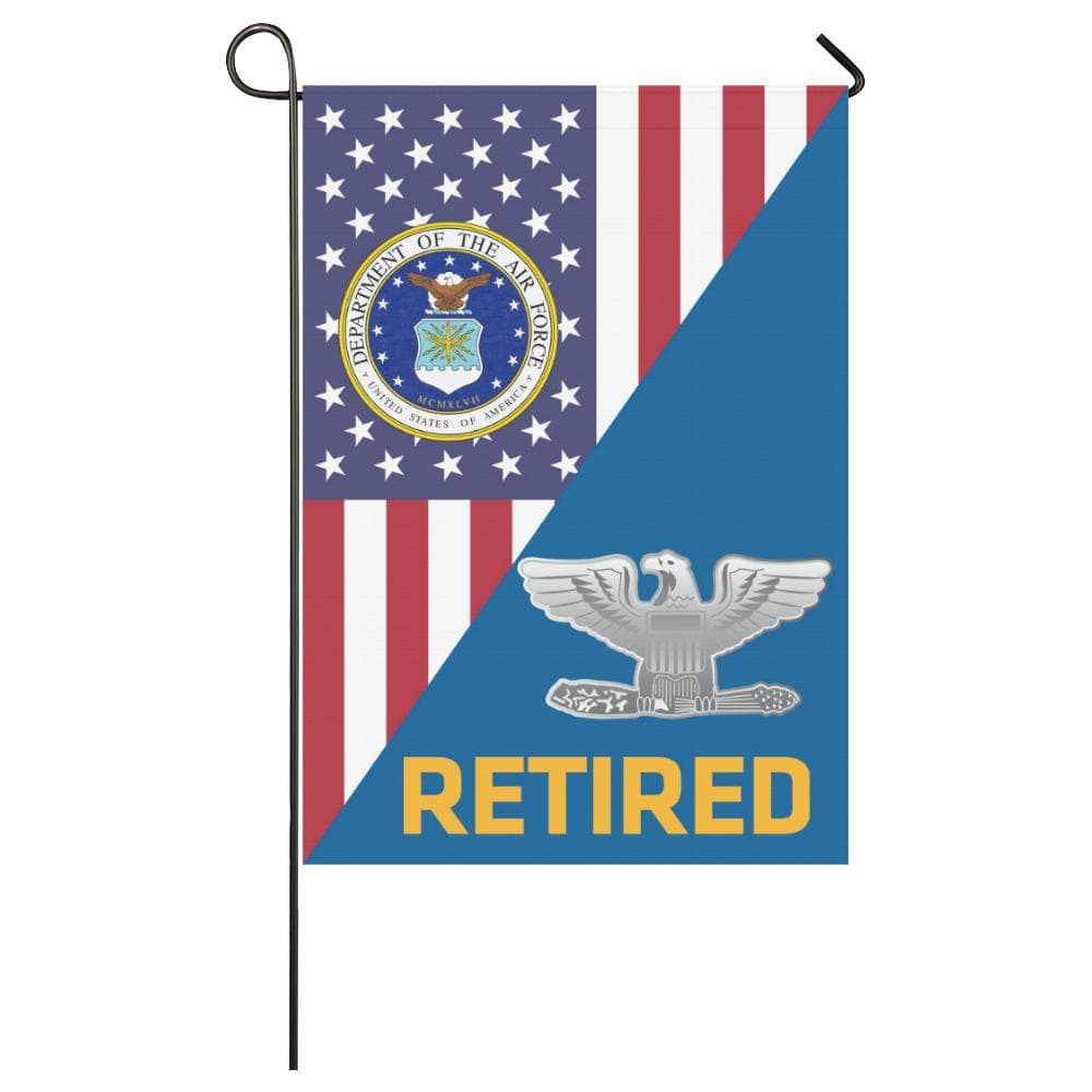 US Air Force O-6 Colonel Col O6 Field Officer Retired House Flag 28 inches x 40 inches Twin-Side Printing-HouseFlag-USAF-Ranks-Veterans Nation