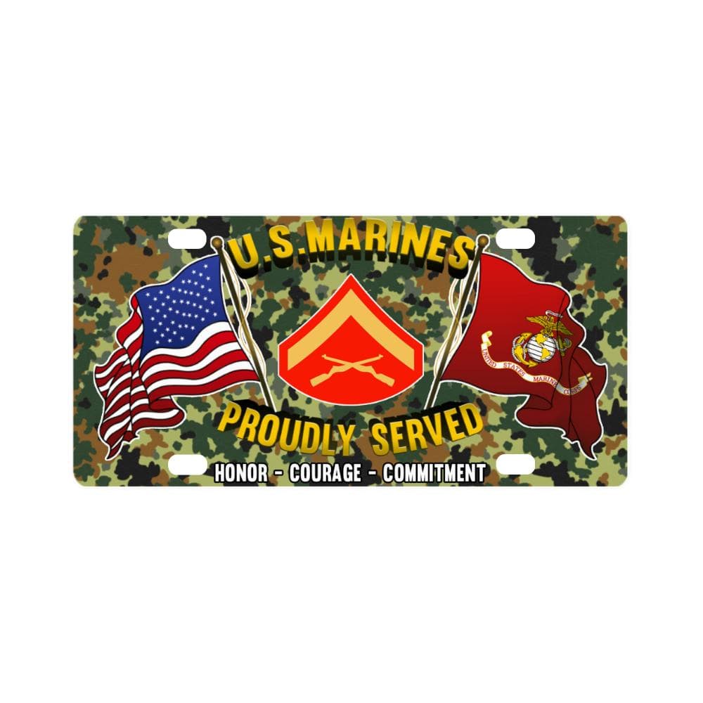 USMC E-3 Lance Corporal E3 LCpl Ranks- Classic License Plate-LicensePlate-USMC-Ranks-Veterans Nation