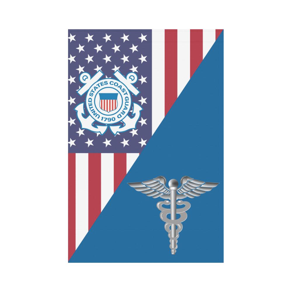 US Coast Guard Health Services Technician HS Garden Flag/Yard Flag 12 inches x 18 inches-GDFlag-USCG-Rate-Veterans Nation