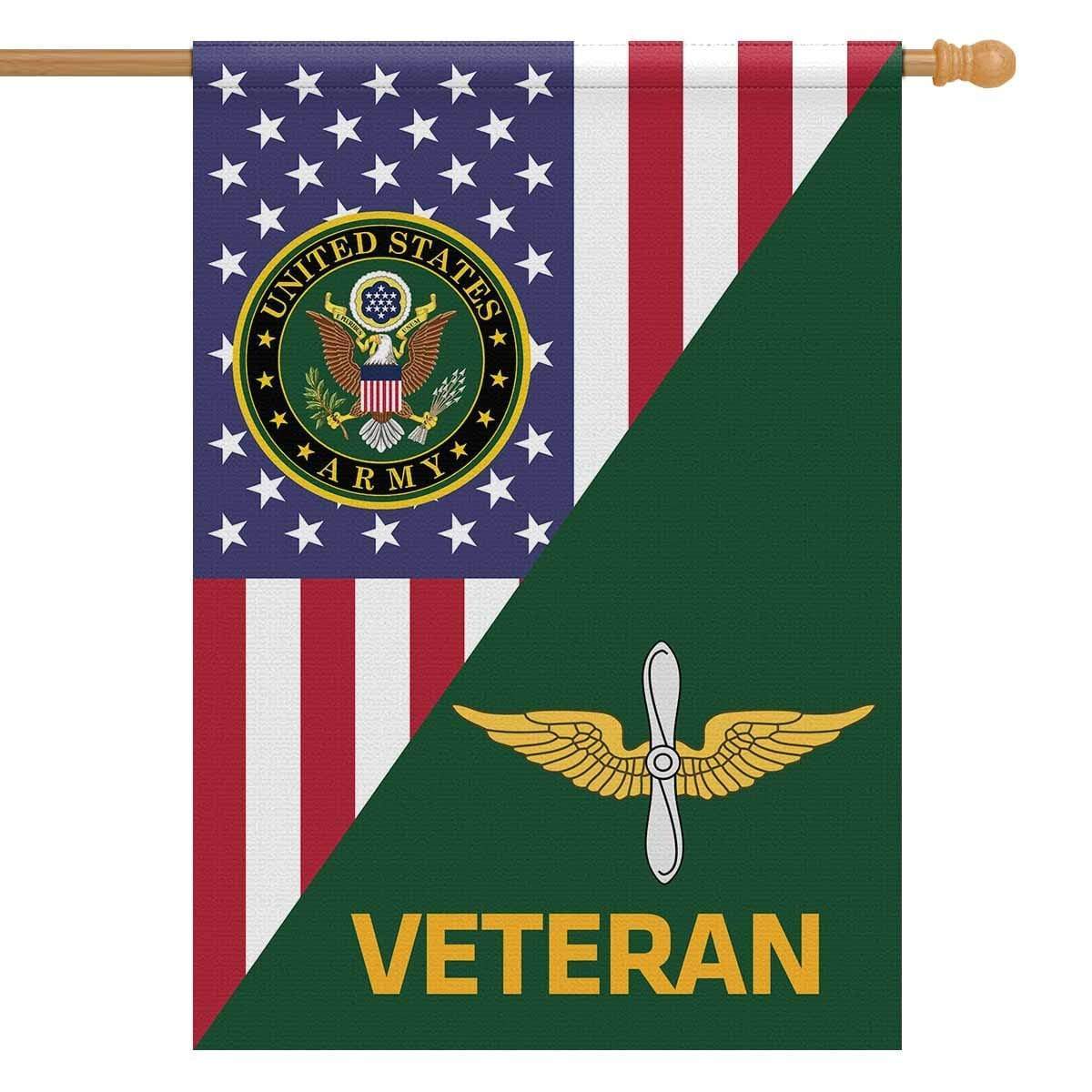 US Army Veteran Insignia With America Flag House Flag 28 Inch x 40 Inch Twin-Side Printing-HouseFlag-Army-Veterans Nation