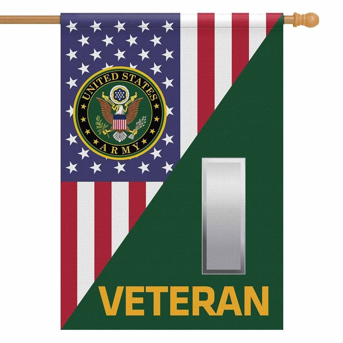 US Army Veteran Insignia With America Flag House Flag 28 Inch x 40 Inch Twin-Side Printing-HouseFlag-Army-Veterans Nation