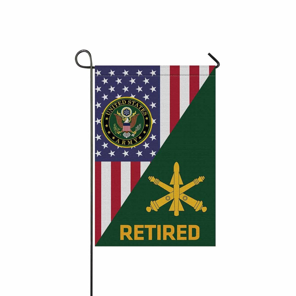 US Army Air Defense Artillery Retired Garden Flag/Yard Flag 12 Inch x 18 Inch Twin-Side Printing-GDFlag-Army-Branch-Veterans Nation