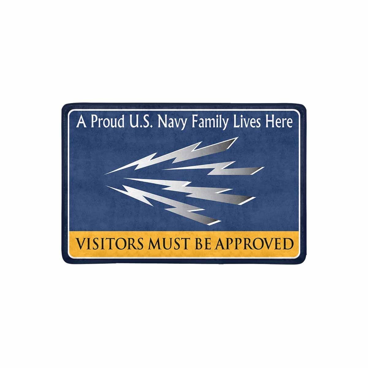 U.S Navy Radioman Navy RM Family Doormat - Visitors must be approved (23,6 inches x 15,7 inches)-Doormat-Navy-Rate-Veterans Nation