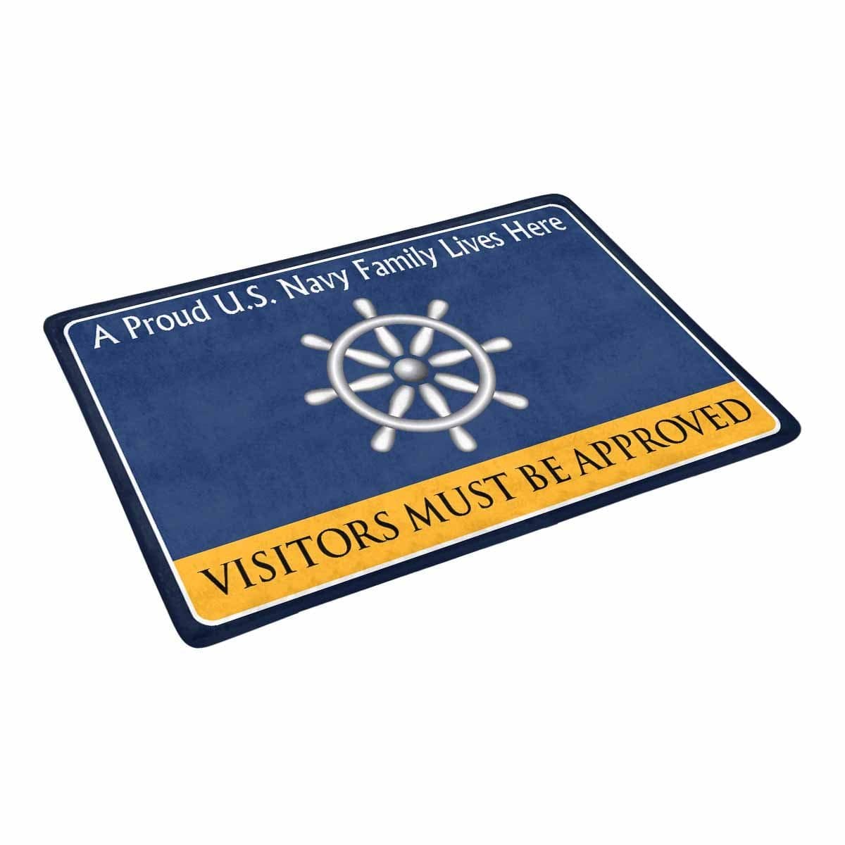 Navy Quartermaster Navy QM Family Doormat - Visitors must be approved (23,6 inches x 15,7 inches)-Doormat-Navy-Rate-Veterans Nation