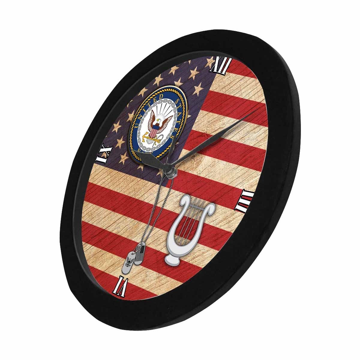 US Navy Musician Navy MU Wall Clock-WallClocks-Navy-Rate-Veterans Nation