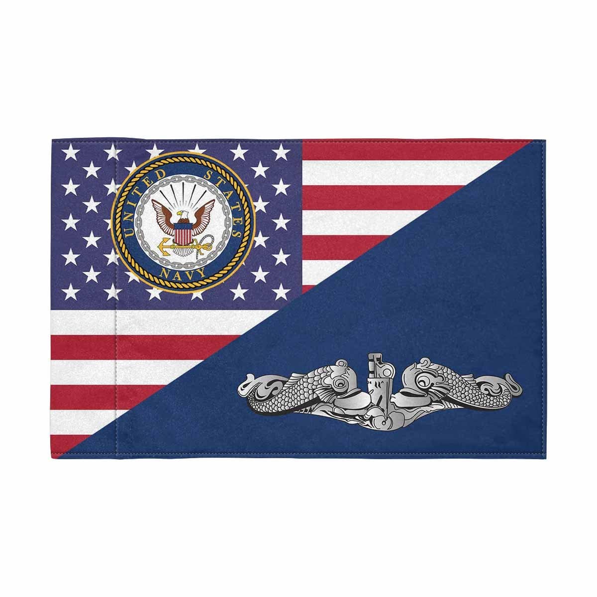 US Navy Submarine Enlisted Motorcycle Flag 9" x 6" Twin-Side Printing D01-MotorcycleFlag-Navy-Veterans Nation