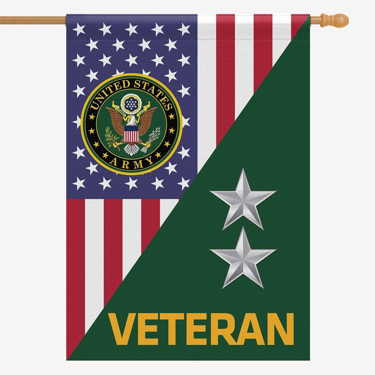 US Army O-8 Major General O8 MG Veteran House Flag 28 Inch x 40 Inch 2-Side Printing-HouseFlag-Army-Ranks-Veterans Nation