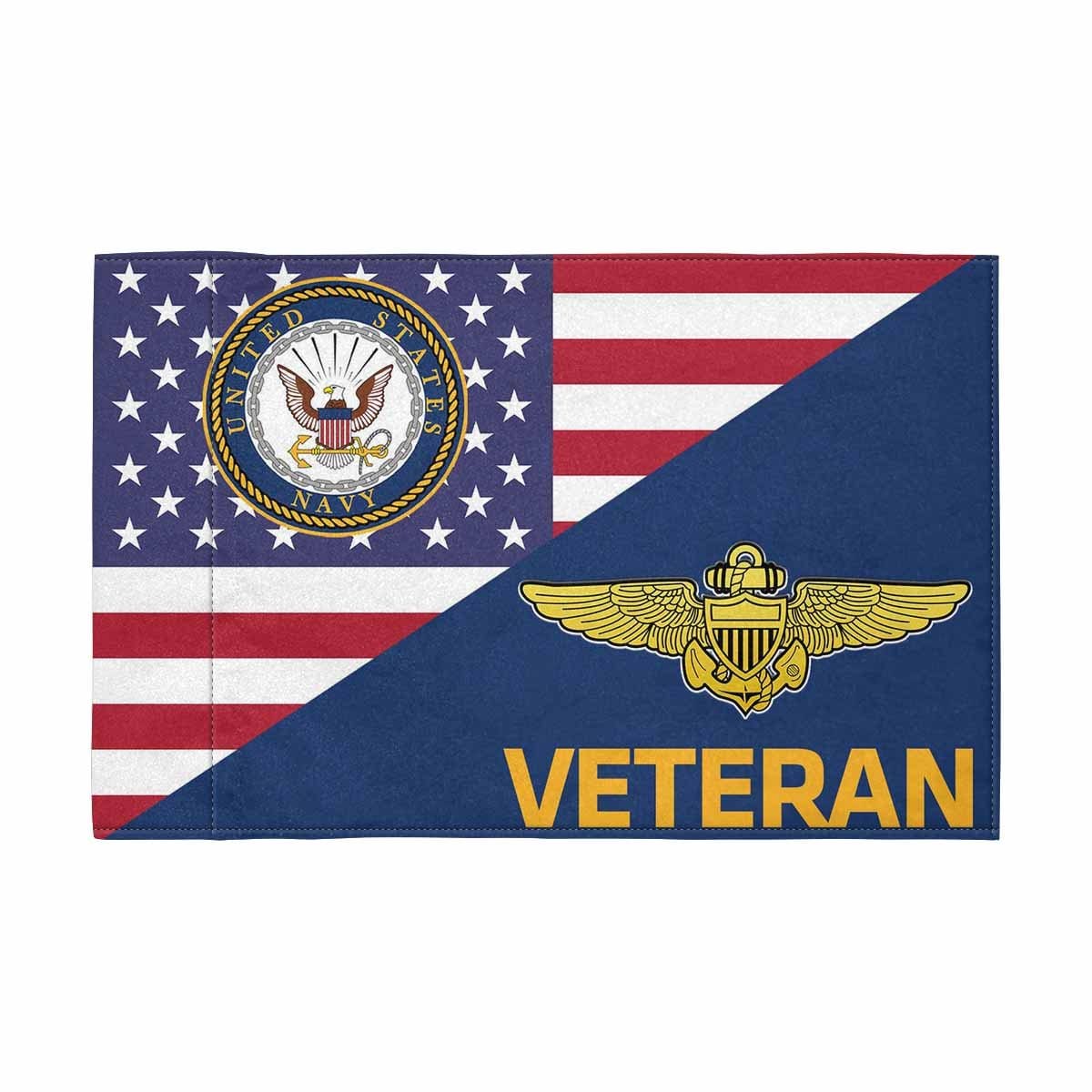 US Navy Naval Aviator Veteran Motorcycle Flag 9" x 6" Twin-Side Printing D01-MotorcycleFlag-Navy-Veterans Nation