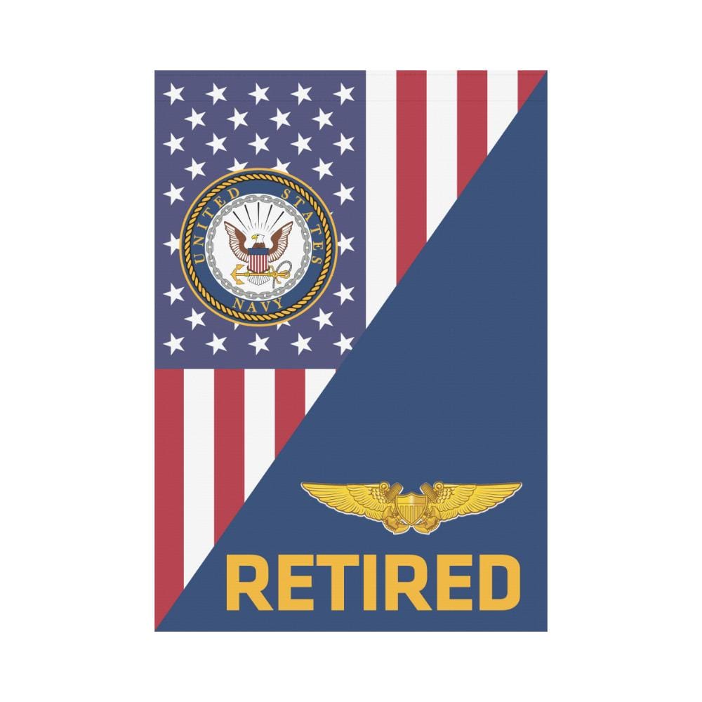 US Navy Naval Flight Officer Retired House Flag 28 inches x 40 inches Twin-Side Printing-HouseFlag-Navy-Badge-Veterans Nation