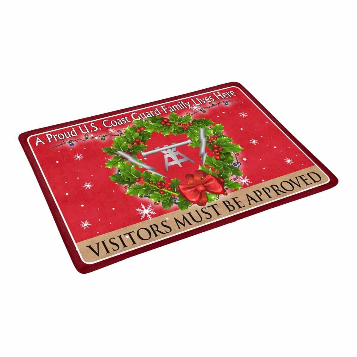 US Coast Guard Fire Control Technician FT Logo - Visitors must be approved Christmas Doormat-Doormat-USCG-Rate-Veterans Nation