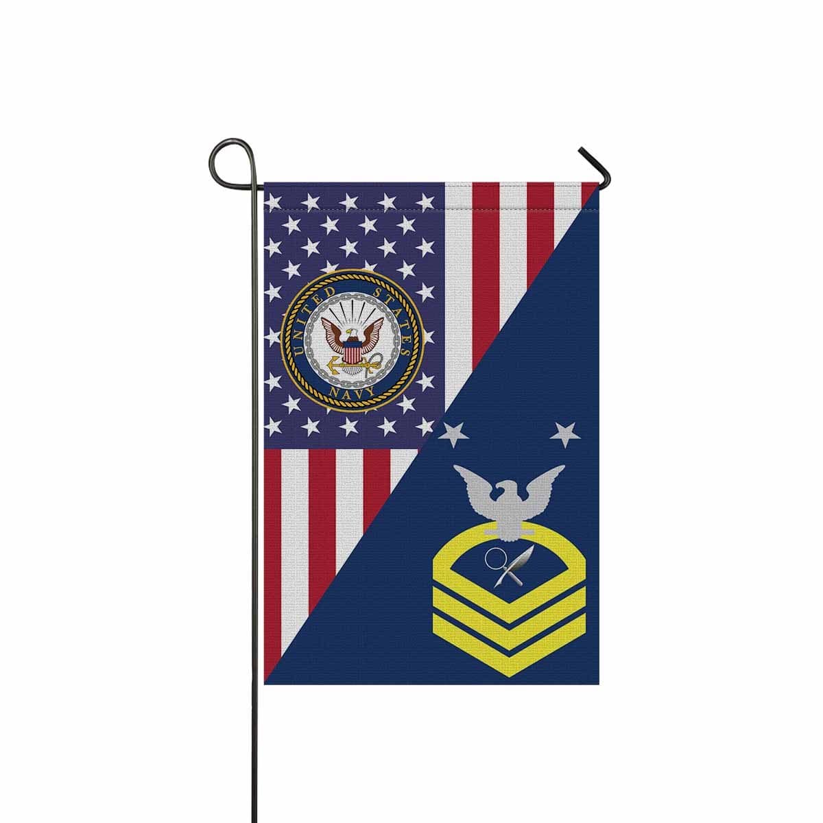 US Navy Intelligence Specialist Navy IS E-9 MCPO Master Chief Petty Officer Garden Flag 12 Inches x 18 Inches Twin-Side Printing-GDFlag-Navy-Rating-Veterans Nation