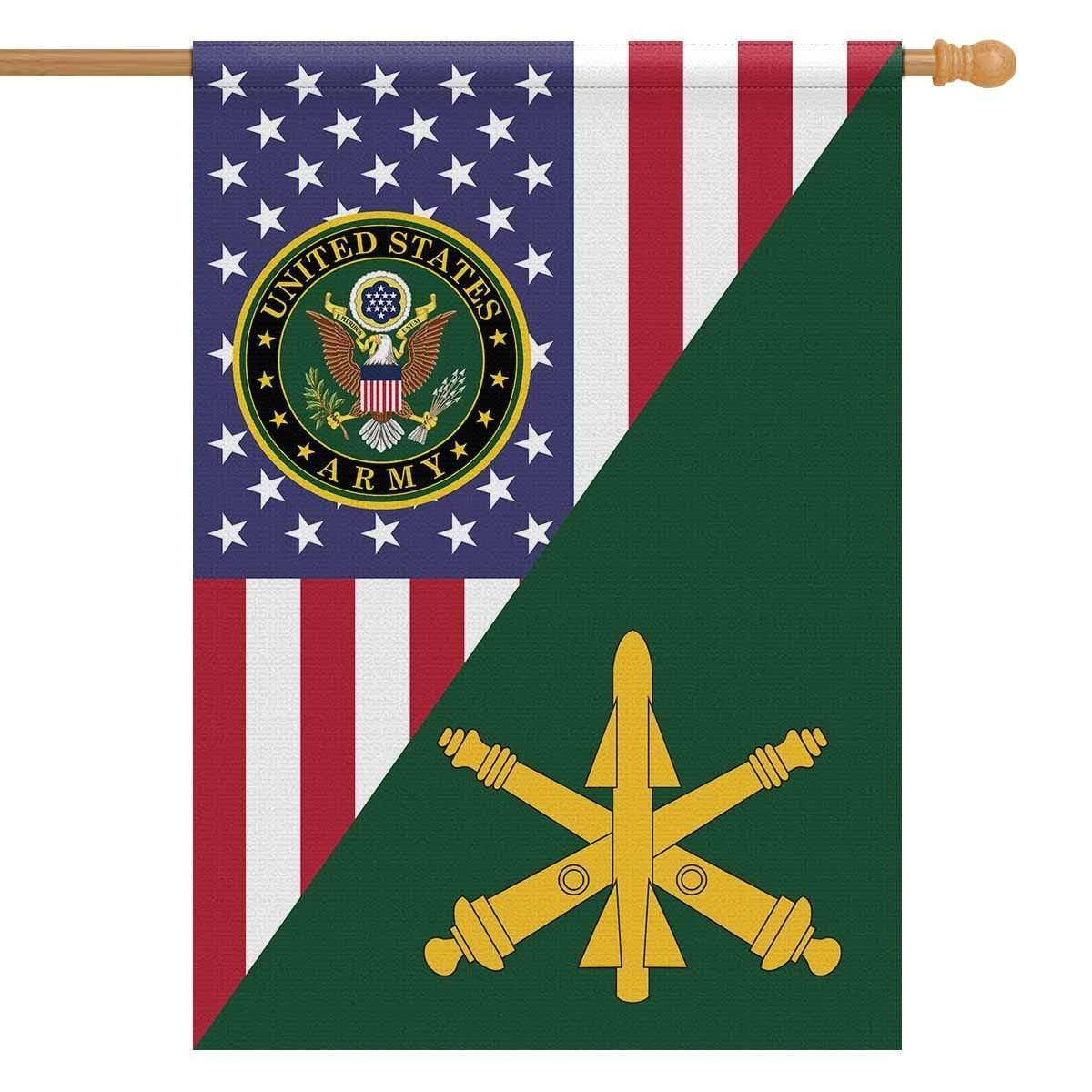 US Army Insignia With America Flag House Flag 28 Inch x 40 Inch Twin-Side Printing-HouseFlag-Army-Veterans Nation