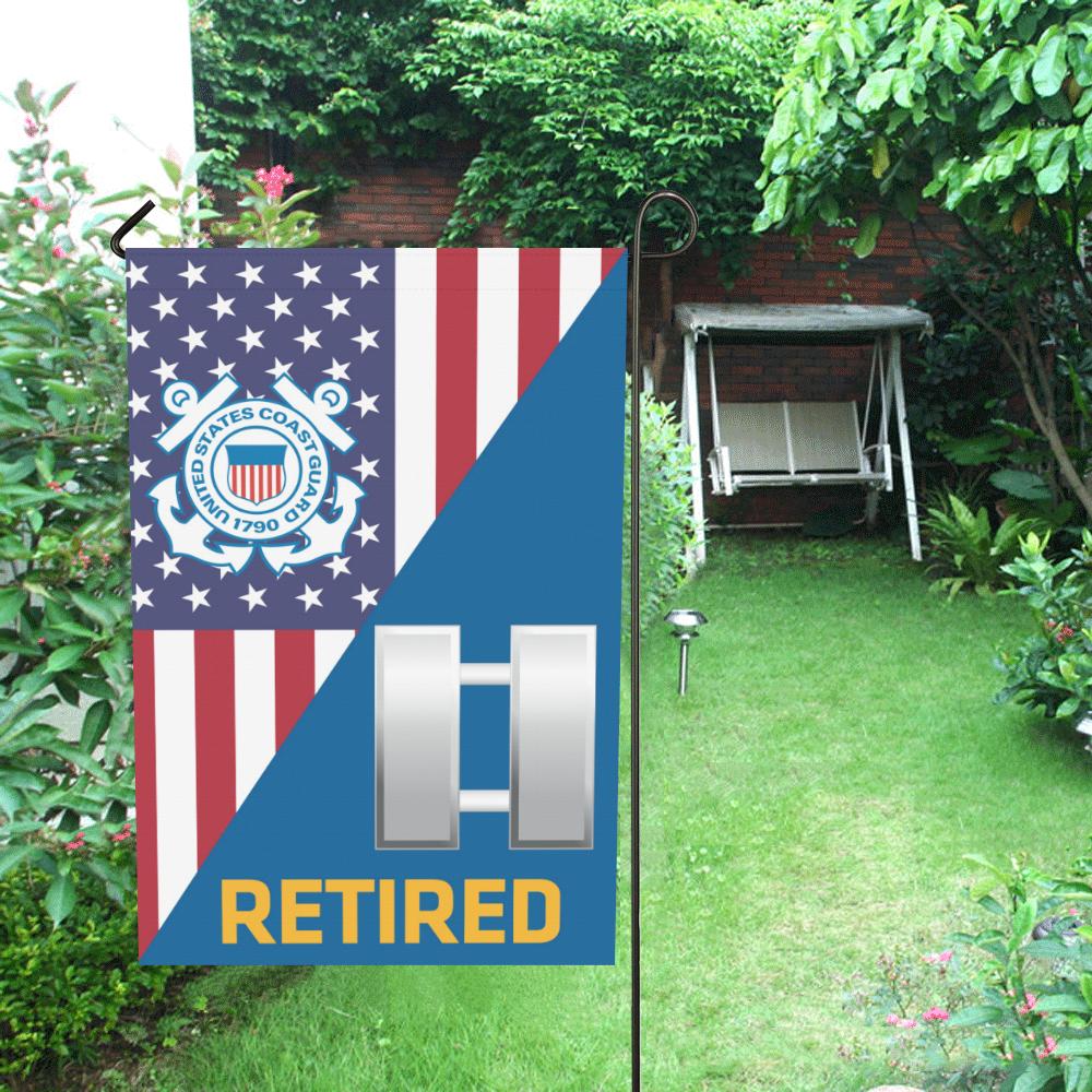 US Coast Guard O-3 Lieutenant O3 LT Junior Officer Retired Garden Flag/Yard Flag 12 inches x 18 inches-GDFlag-USCG-Officer-Veterans Nation