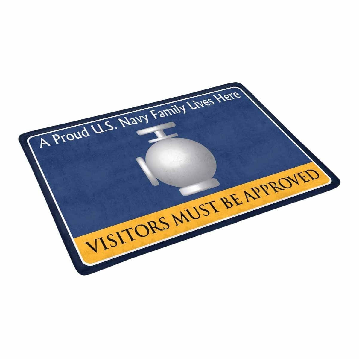 U.S Navy Utilitiesman Navy UT Family Doormat - Visitors must be approved (23,6 inches x 15,7 inches)-Doormat-Navy-Rate-Veterans Nation