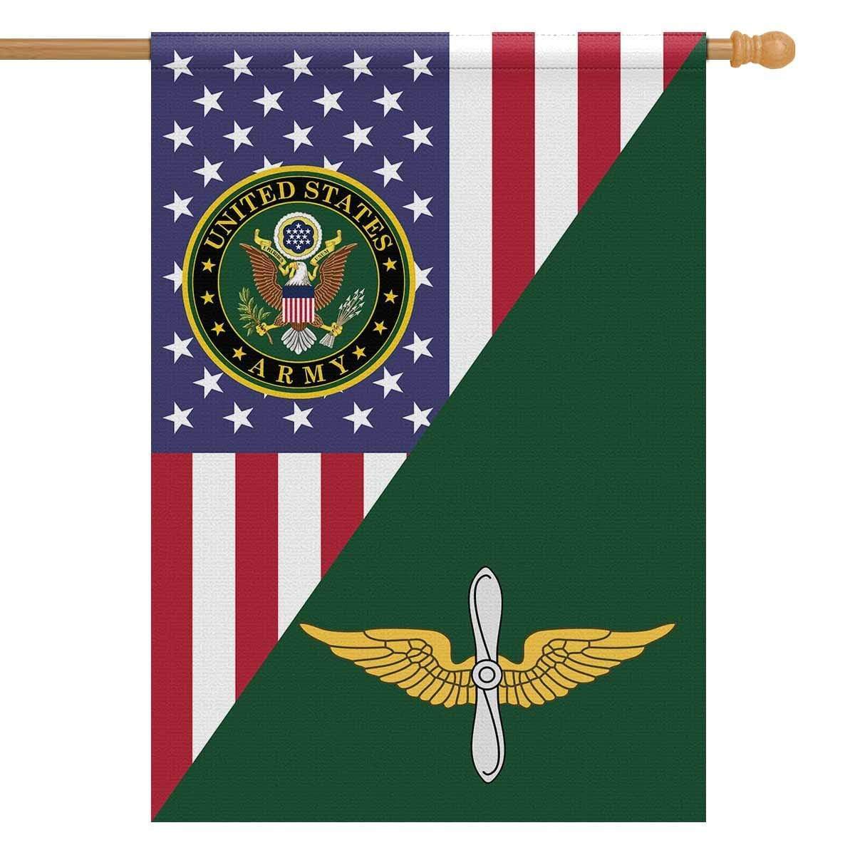 US Army Insignia With America Flag House Flag 28 Inch x 40 Inch Twin-Side Printing-HouseFlag-Army-Veterans Nation