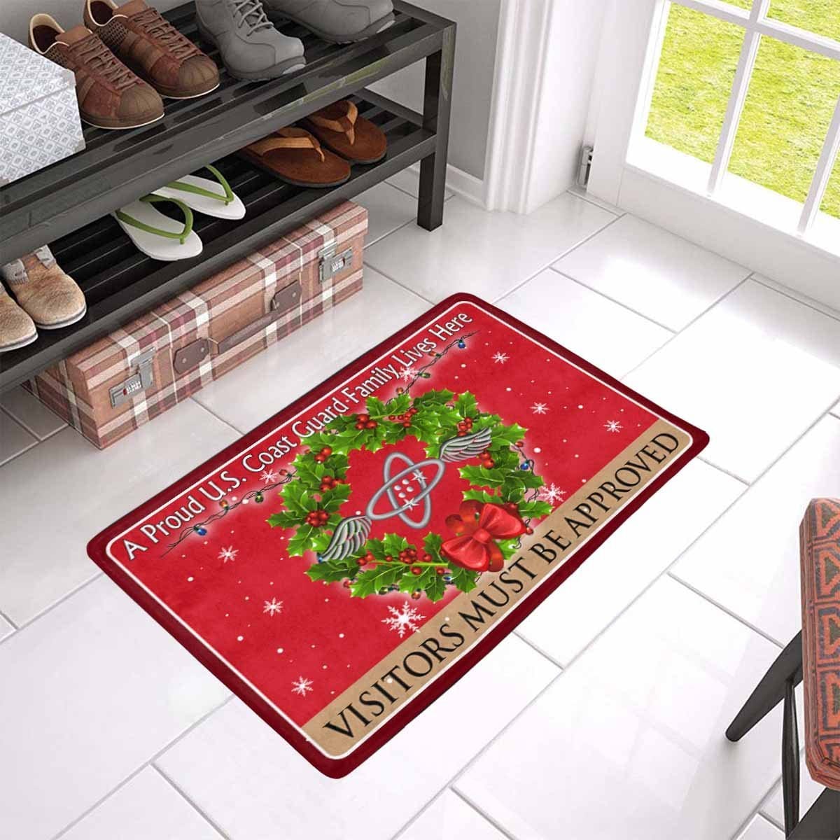 USCG AVIONICS ELECTRICAL TECHNICIAN AET Logo - Visitors must be approved Christmas Doormat-Doormat-USCG-Rate-Veterans Nation