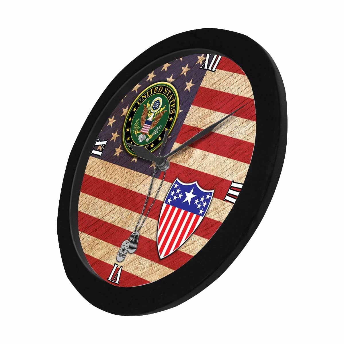 US Army Adjutant General Black Wall Clock-WallClocks-Army-Branch-Veterans Nation