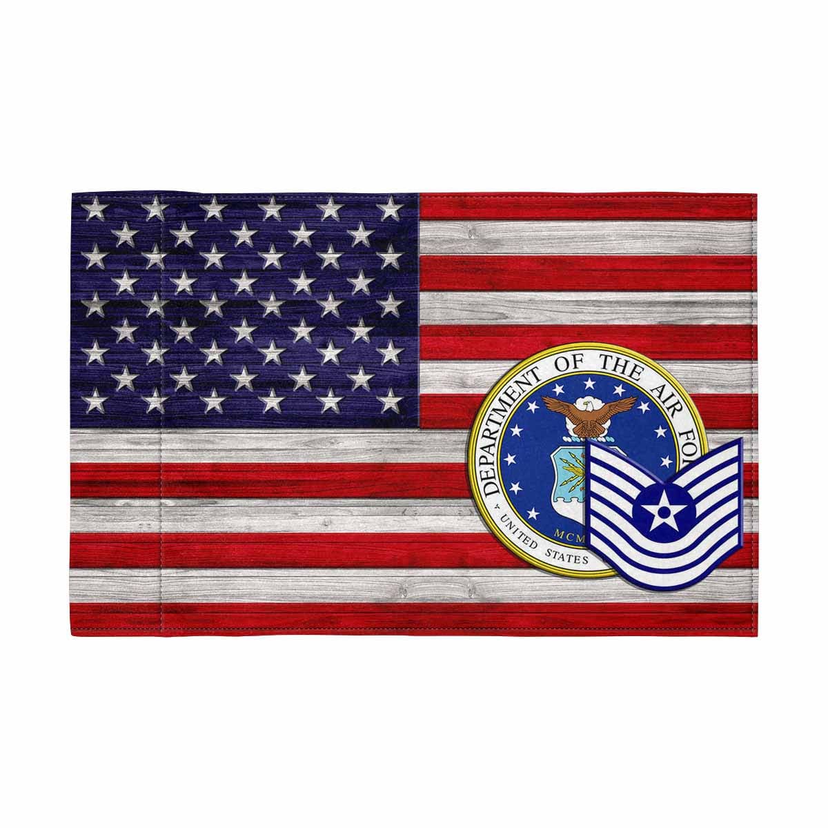 US Air Force E-7 Old Style Motorcycle Flag 9" x 6" Twin-Side Printing D02-MotorcycleFlag-USAF-Veterans Nation