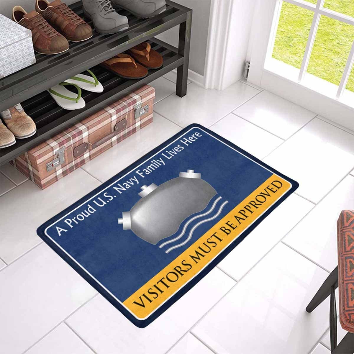 Navy Mineman Navy MN Family Doormat - Visitors must be approved (23,6 inches x 15,7 inches)-Doormat-Navy-Rate-Veterans Nation