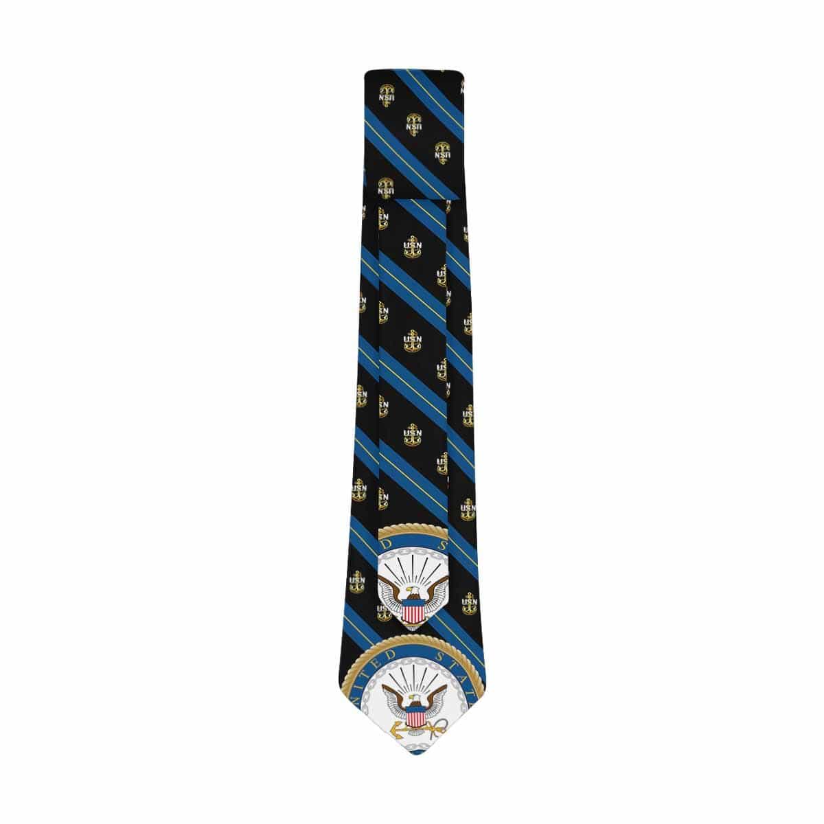 US Navy E-7 Classic Necktie (Two Sides)-Necktie-Navy-Collar-Veterans Nation