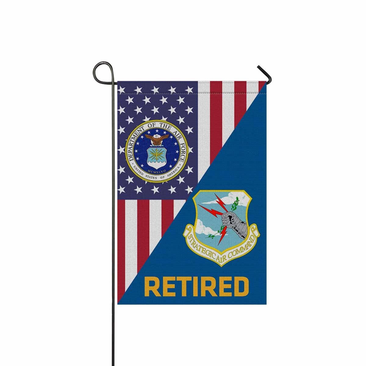 US Air Force Strategic Air Command Retired Garden Flag/Yard Flag 12 inches x 18 inches Twin-Side Printing-GDFlag-USAF-Shield-Veterans Nation