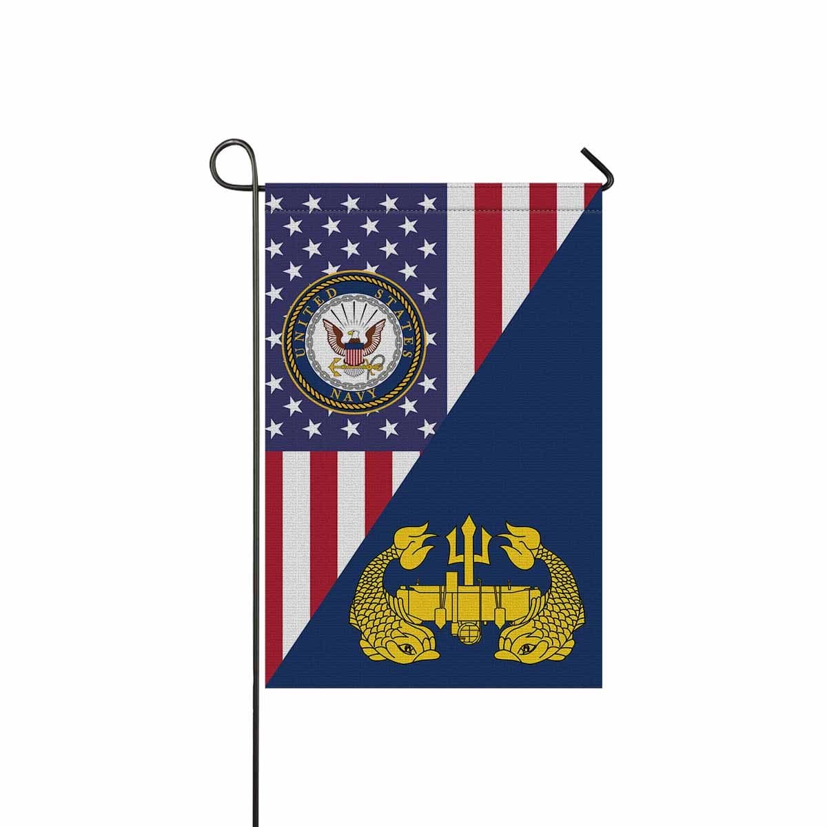 US Navy Deep Submergence Officer Badge Garden Flag/Yard Flag 12 inches x 18 inches Twin-Side Printing-GDFlag-Navy-Badge-Veterans Nation