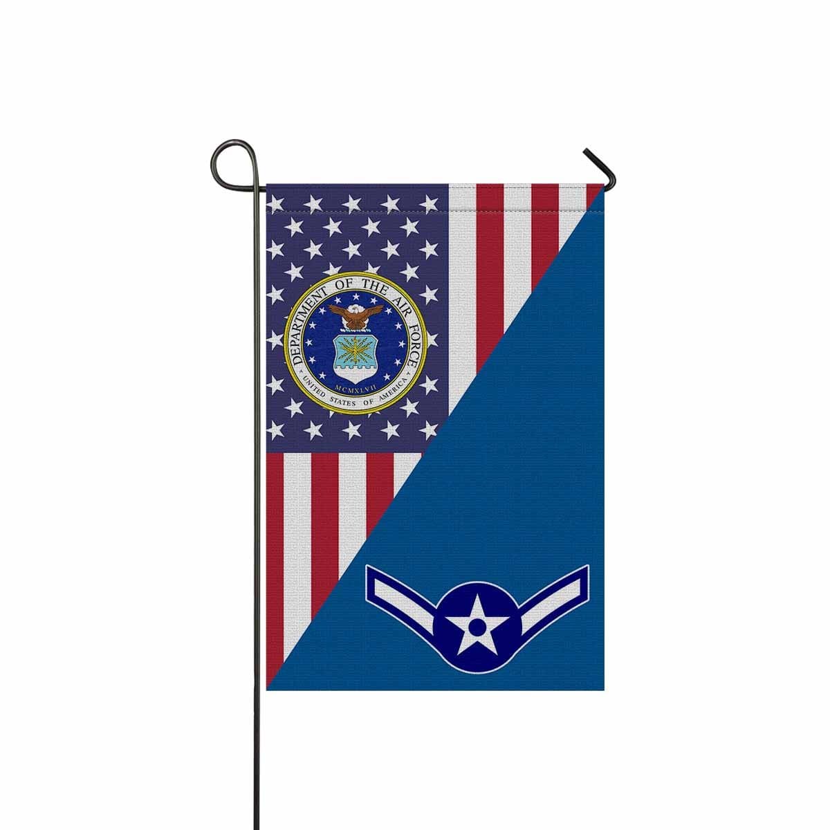 US Air Force E-2 Airman Amn E2 Enlisted Airman Garden Flag/Yard Flag 12 inches x 18 inches Twin-Side Printing-GDFlag-USAF-Ranks-Veterans Nation