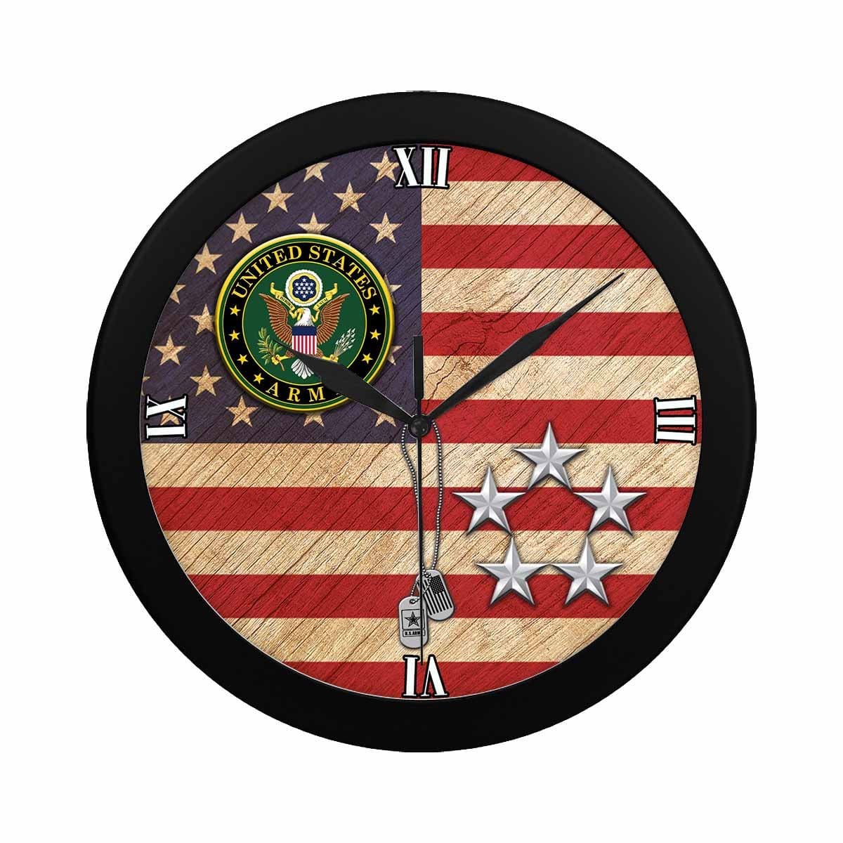 US Army O-10 General of the Army O10 GA Wall Clock-WallClocks-Army-Ranks-Veterans Nation