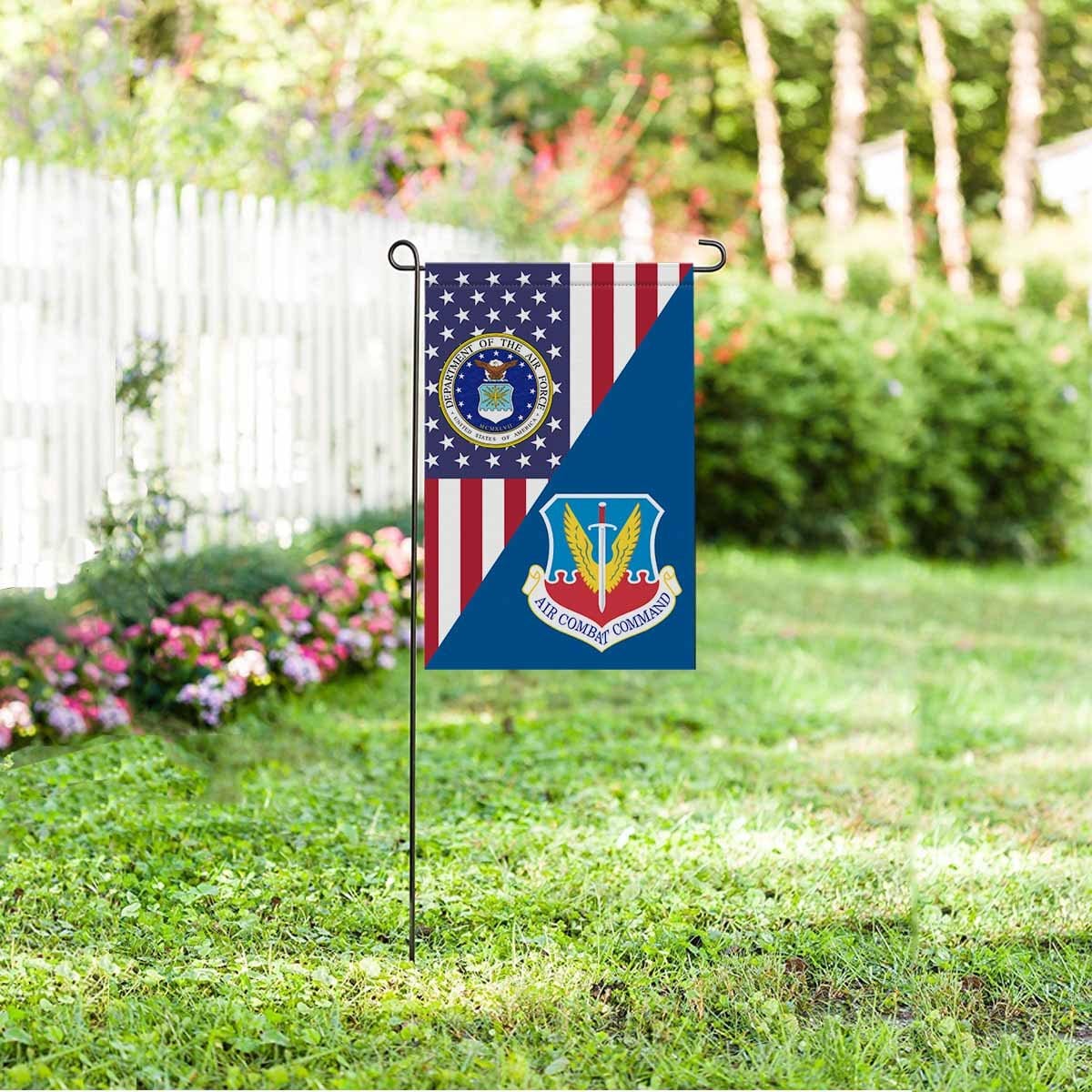 US Air Force Air Combat Command Garden Flag/Yard Flag 12 inches x 18 inches Twin-Side Printing-GDFlag-USAF-Shield-Veterans Nation