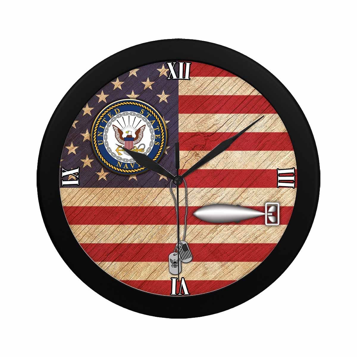 US Navy Torpedoman's mate Navy TM Wall Clock-WallClocks-Navy-Rate-Veterans Nation