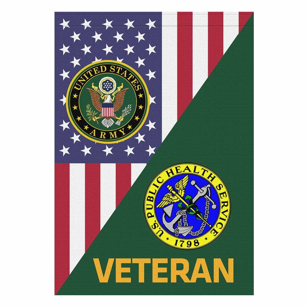 US Army Public Health Service Veteran House Flag 28 Inch x 40 Inch Twin-Side Printing-HouseFlag-Army-Branch-Veterans Nation