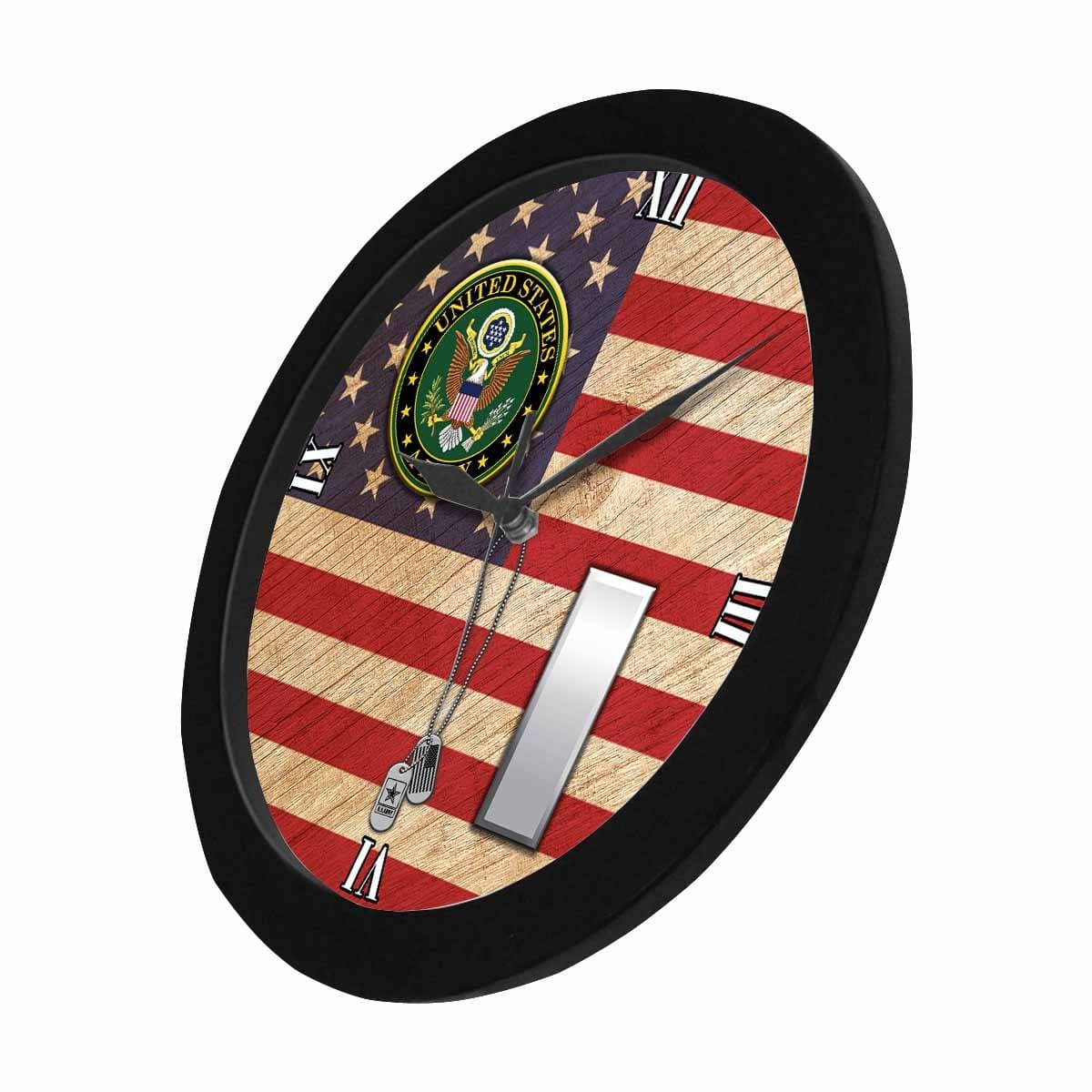 US Army O-2 First Lieutenant O2 1LT Wall Clock-WallClocks-Army-Ranks-Veterans Nation