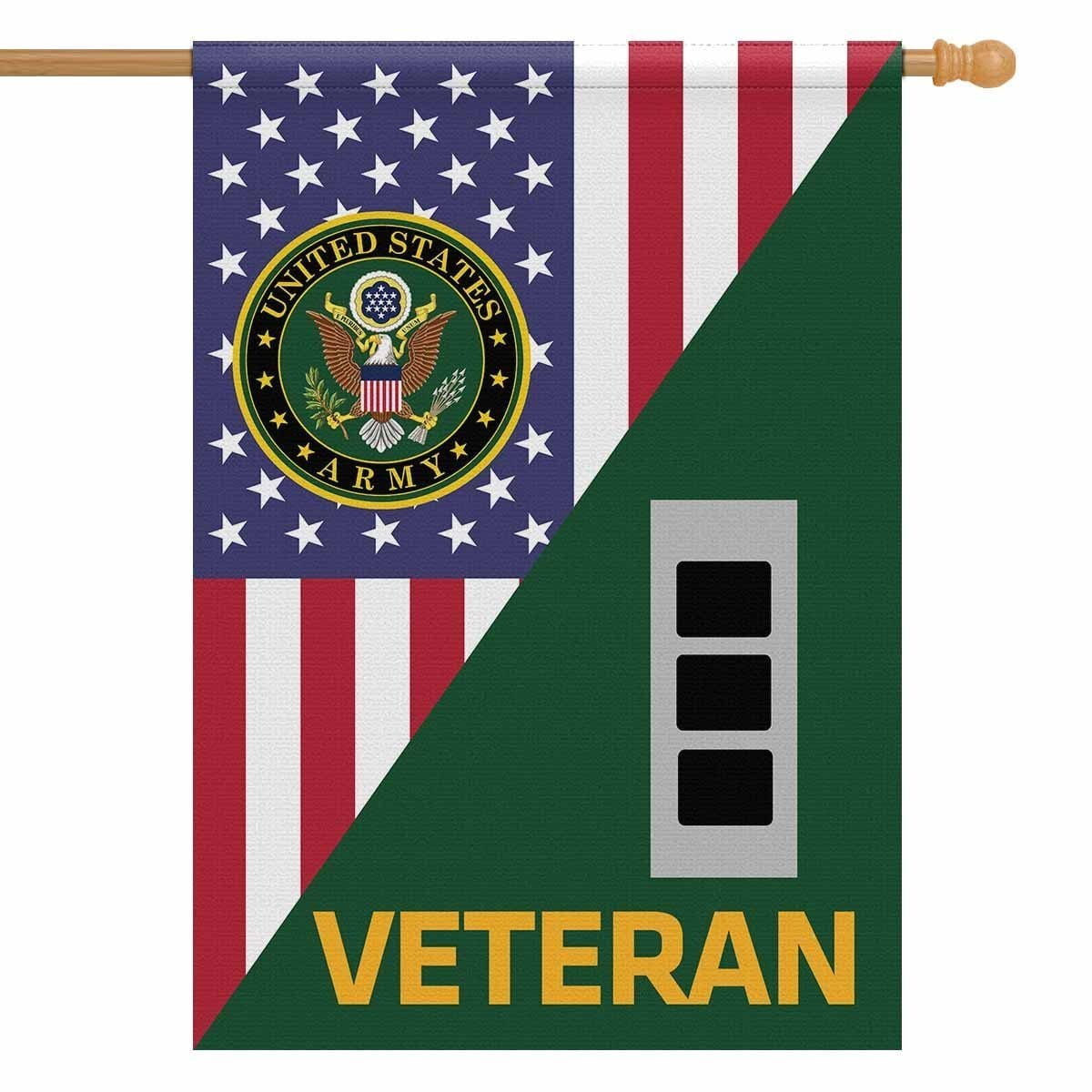 US Army Veteran Insignia With America Flag House Flag 28 Inch x 40 Inch Twin-Side Printing-HouseFlag-Army-Veterans Nation