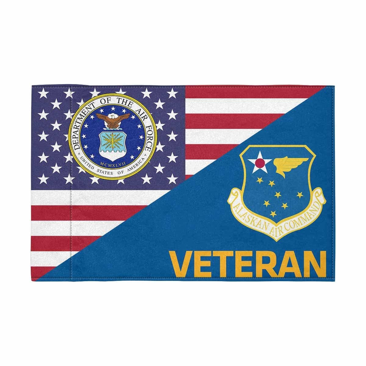 US Air Force Alaskan Air Command Veteran Motorcycle Flag 9" x 6" Twin-Side Printing D01-MotorcycleFlag-USAF-Veterans Nation