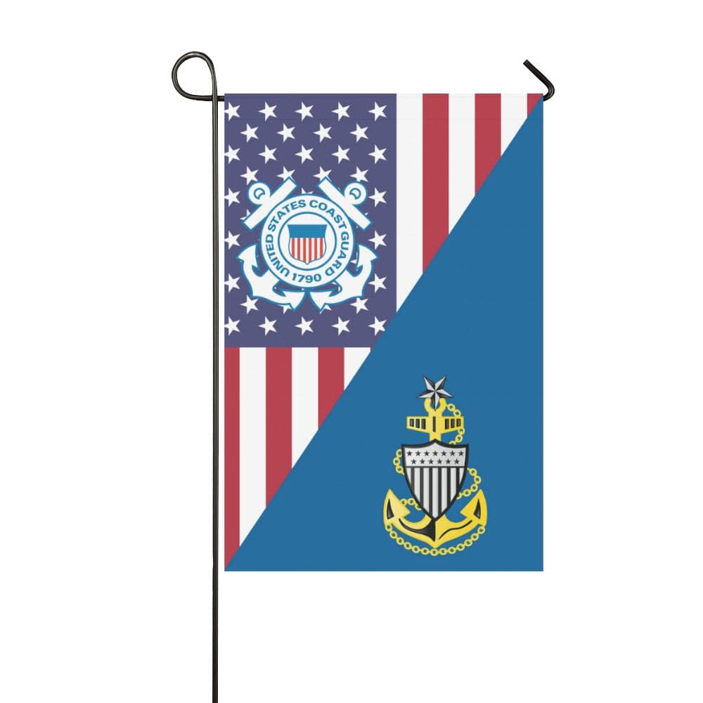 US Coast Guard E-8 Senior Chief Petty Officer E8 SCPO Garden Flag/Yard Flag 12 inches x 18 inches Twin-Side Printing-GDFlag-USCG-Collar-Veterans Nation