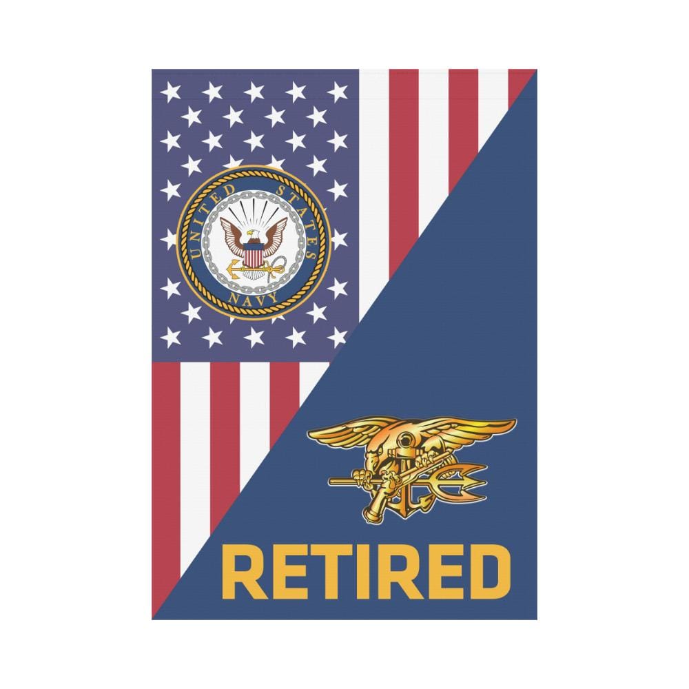 US Navy Special Warfare Retired House Flag 28 inches x 40 inches Twin-Side Printing-HouseFlag-Navy-Badge-Veterans Nation