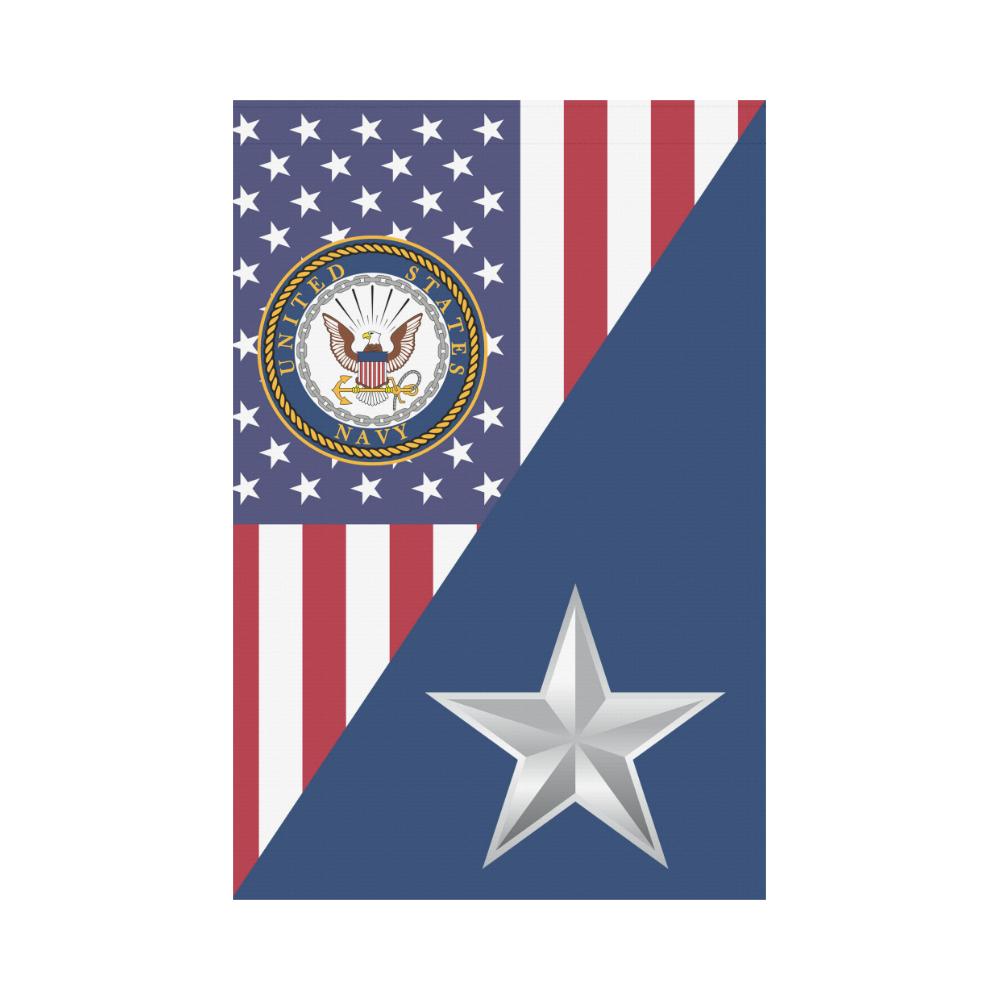 US Navy O-7 Rear Admiral Lower Half O7 RDML Garden Flag/Yard Flag 12 inches x 18 inches Twin-Side Printing-GDFlag-Navy-Officer-Veterans Nation