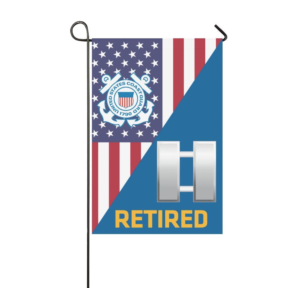 US Coast Guard O-3 Lieutenant O3 LT Junior Officer Retired Garden Flag/Yard Flag 12 inches x 18 inches-GDFlag-USCG-Officer-Veterans Nation