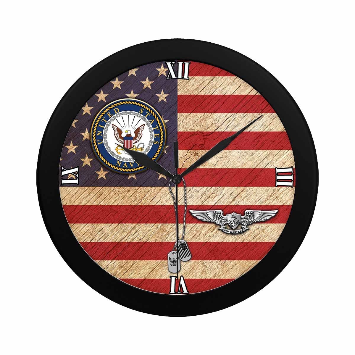 US Navy Enlisted Aviation Warfare Specialist Wall Clock-WallClocks-Navy-Badge-Veterans Nation