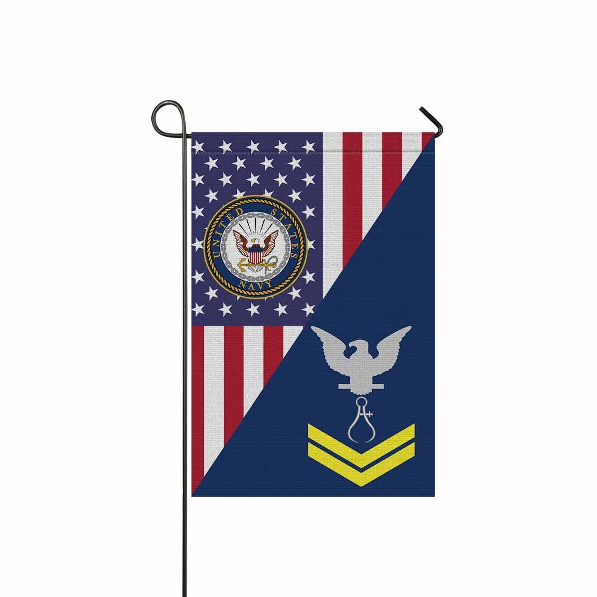 Navy Instrumentman Navy IM E-5 Gold Stripe Garden Flag/Yard Flag 12 inches x 18 inches Twin-Side Printing-GDFlag-Navy-Rating-Veterans Nation