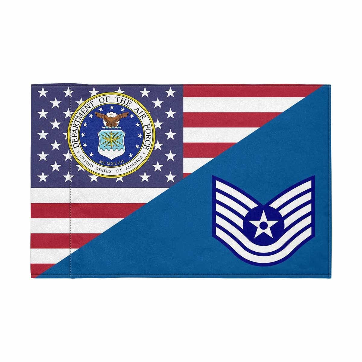 US Air Force E-6 Motorcycle Flag 9" x 6" Twin-Side Printing D01-MotorcycleFlag-USAF-Veterans Nation