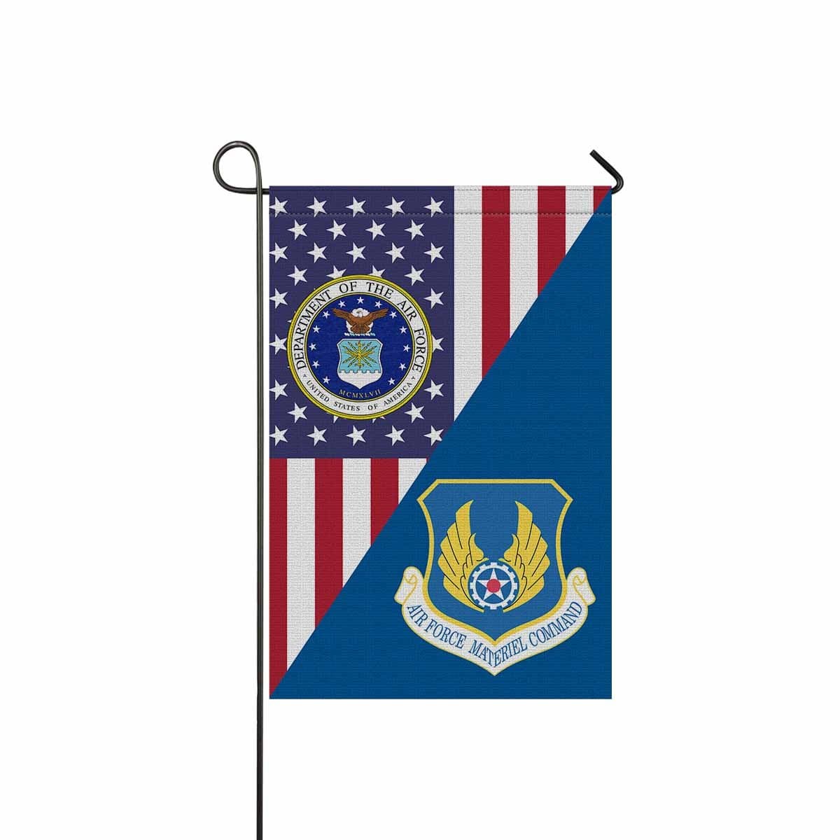 US Air Force Materiel Command Garden Flag/Yard Flag 12 inches x 18 inches Twin-Side Printing-GDFlag-USAF-Shield-Veterans Nation