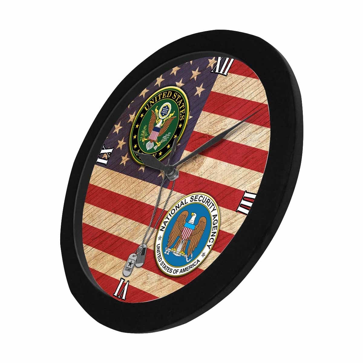 U.S National Security Agency Black Wall Clock-WallClocks-Army-Branch-Veterans Nation