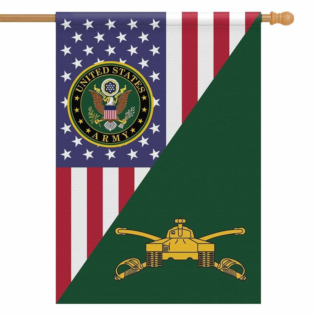 US Army Insignia With America Flag House Flag 28 Inch x 40 Inch Twin-Side Printing-HouseFlag-Army-Veterans Nation