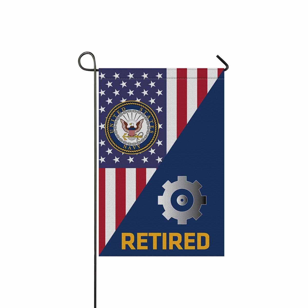 US Navy Engineman Navy EN Retired Garden Flag/Yard Flag 12 inches x 18 inches Twin-Side Printing-GDFlag-Navy-Rate-Veterans Nation